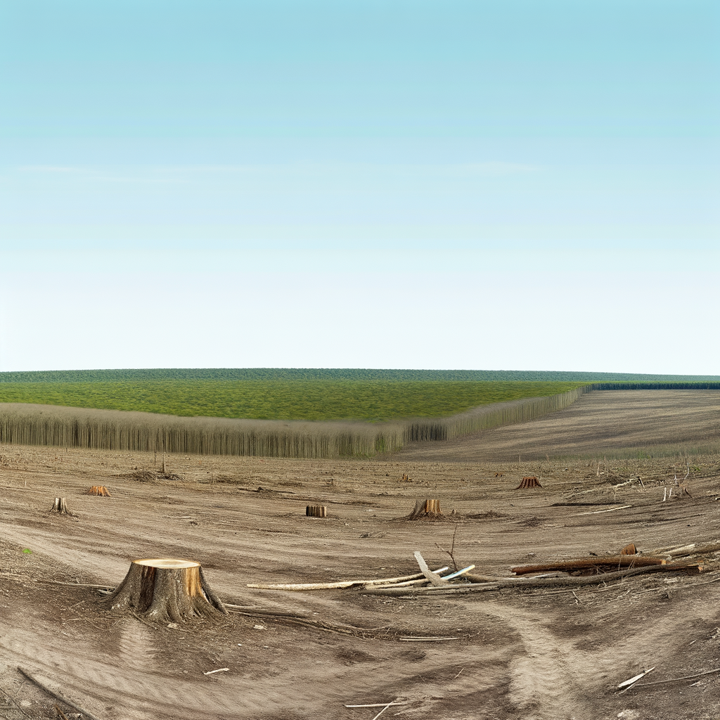 Deforested area in Latin America