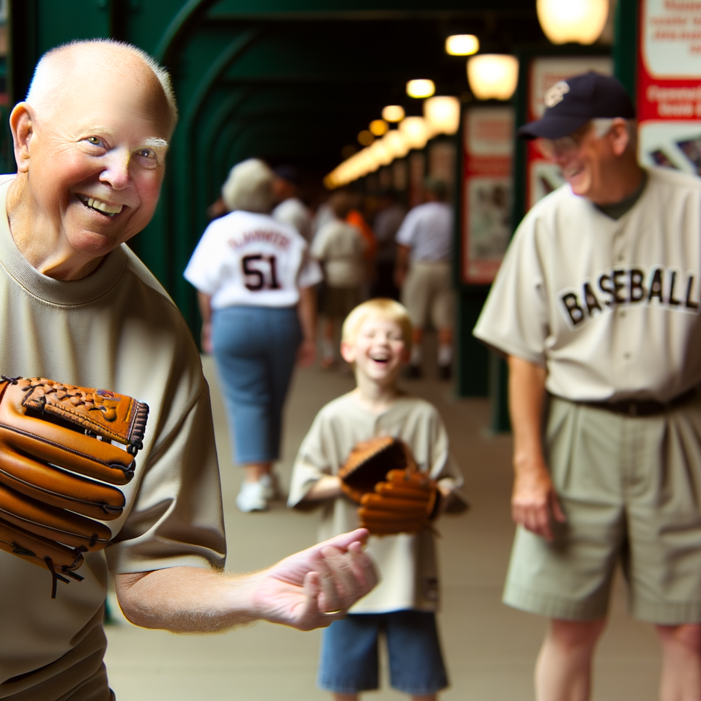 Happy family moments at a baseball game.
