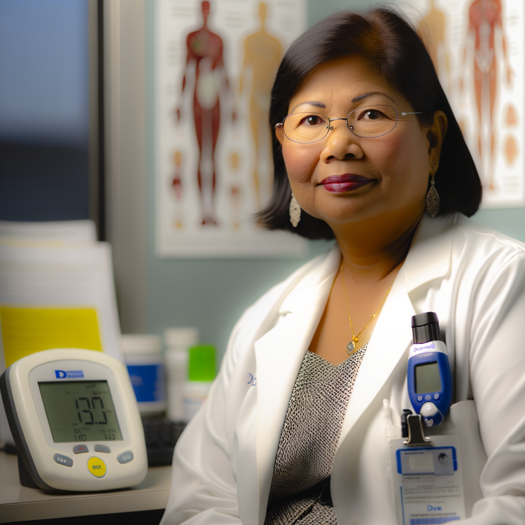 A healthcare professional in a lab coat.