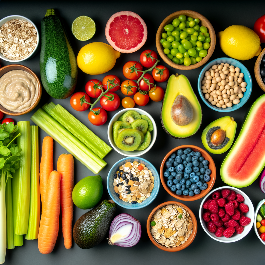 A colorful assortment of fresh fruits and vegetables.