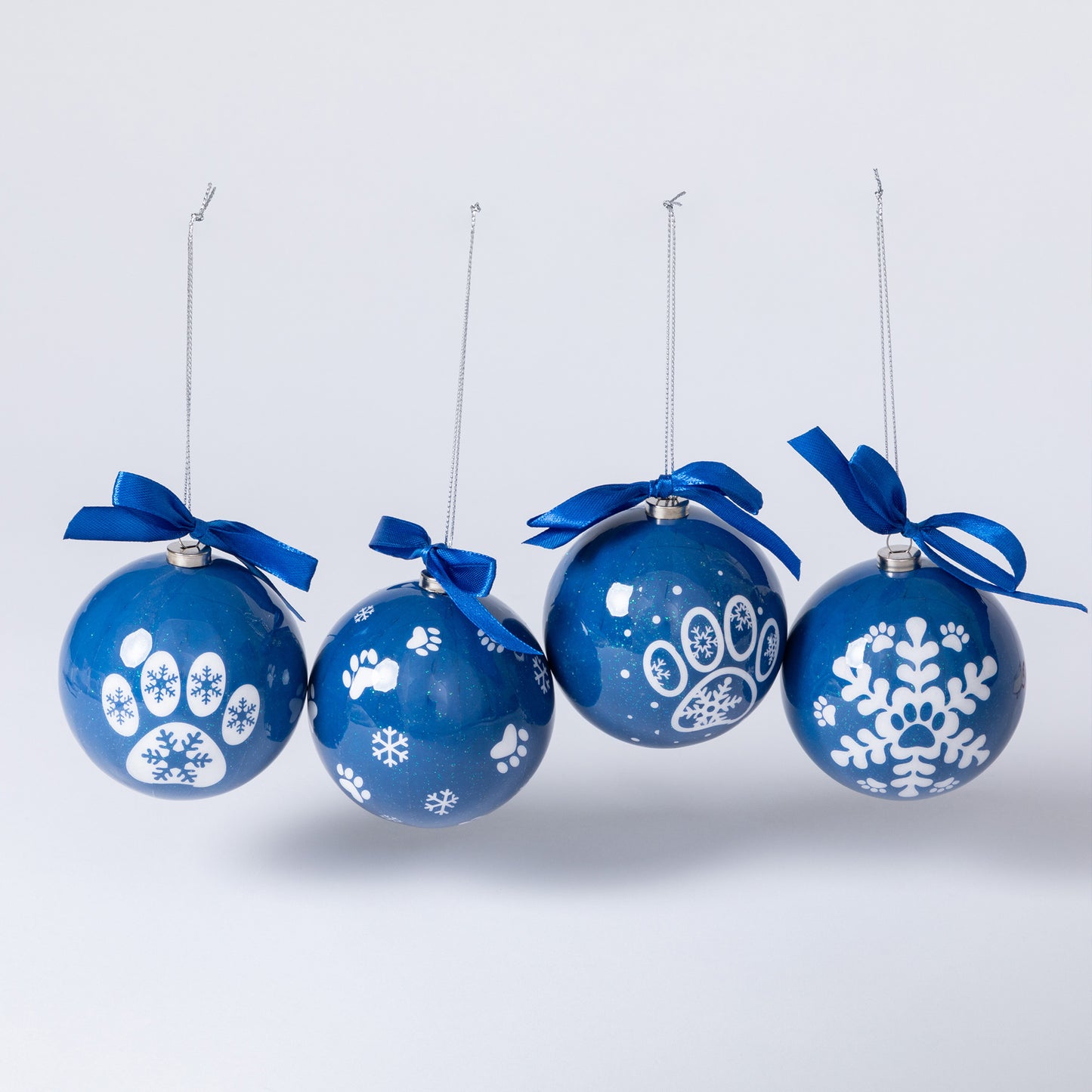 Paw Print Ornaments - Set of 4
