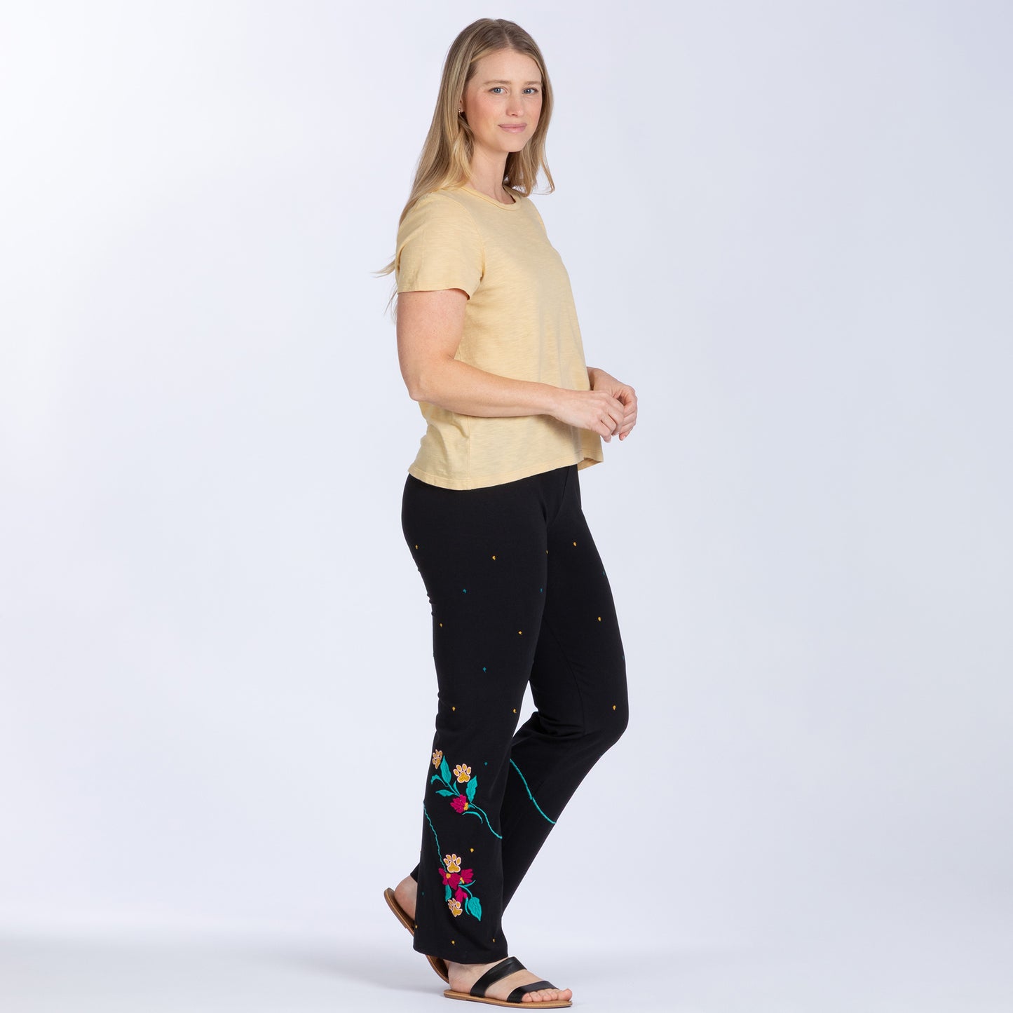 Embroidered Soft Stretch Pants