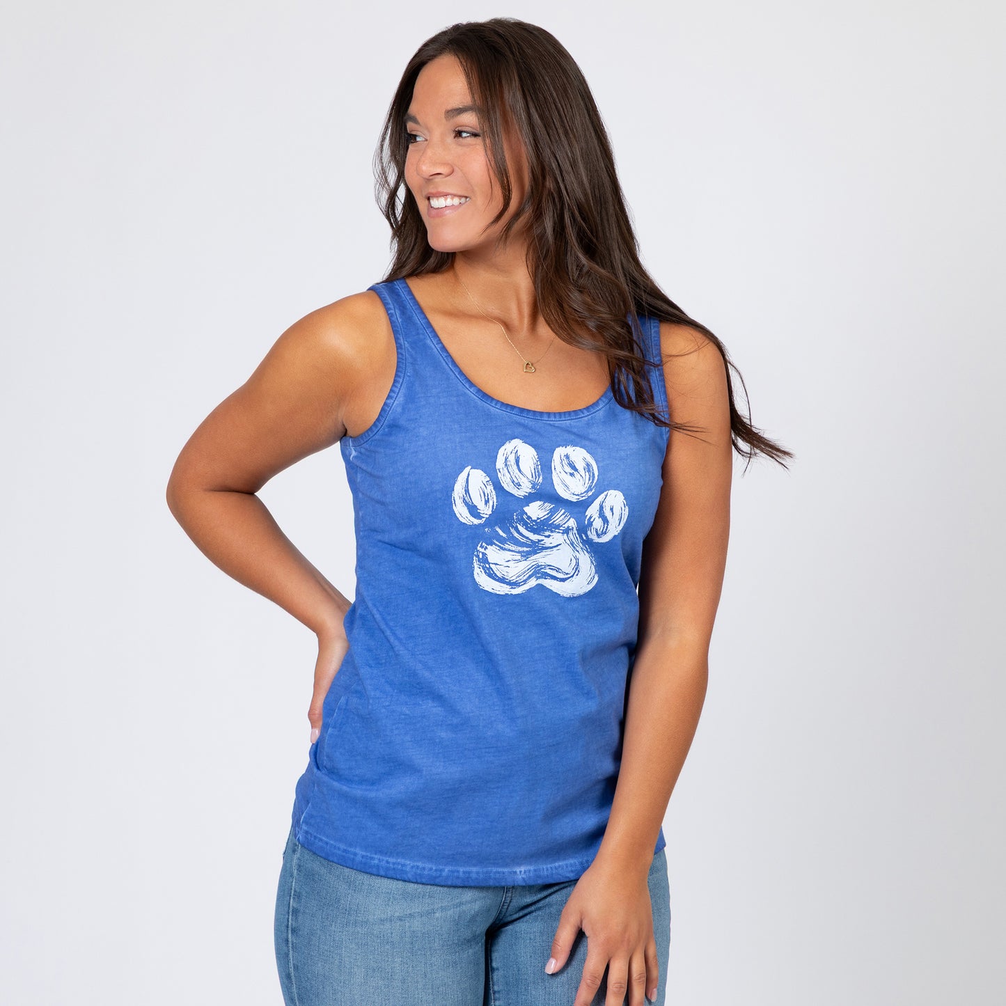 Brushed Paw Vintage Acid Wash Tank Top