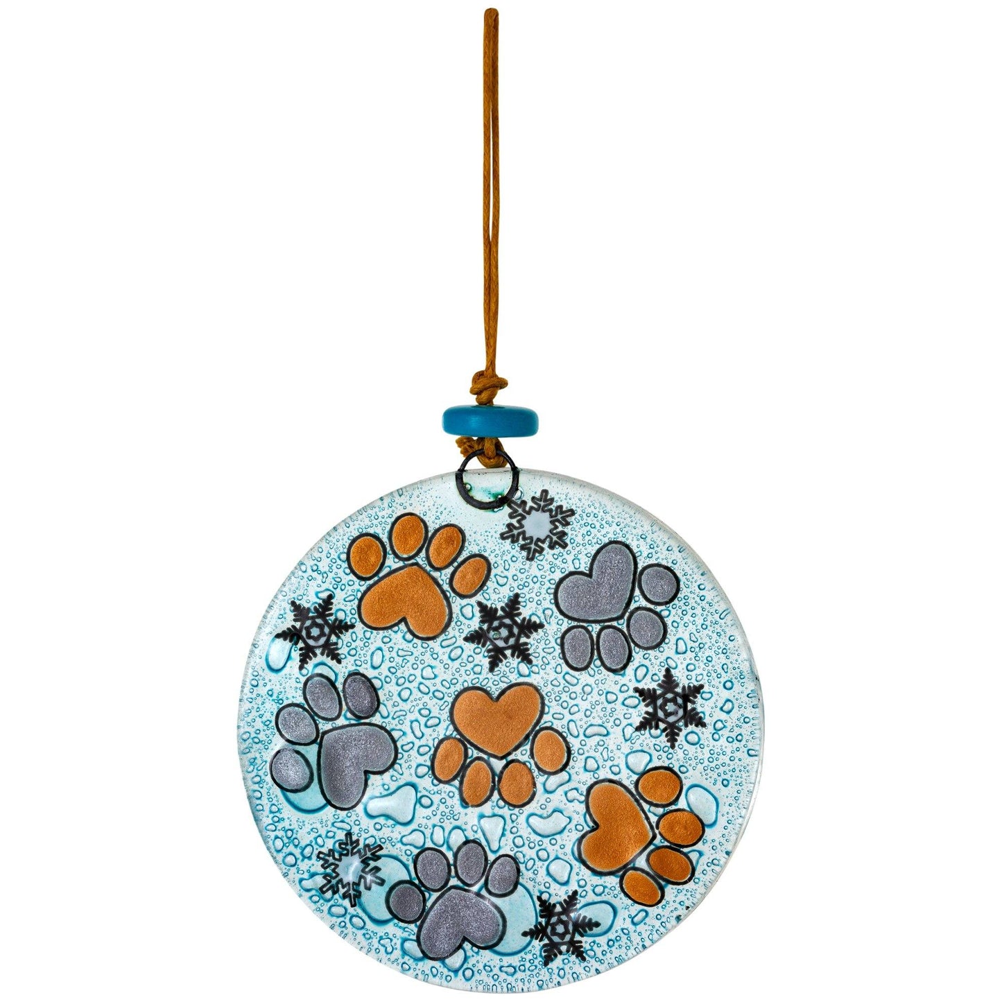 Painted Paws Recycled Glass Ornament