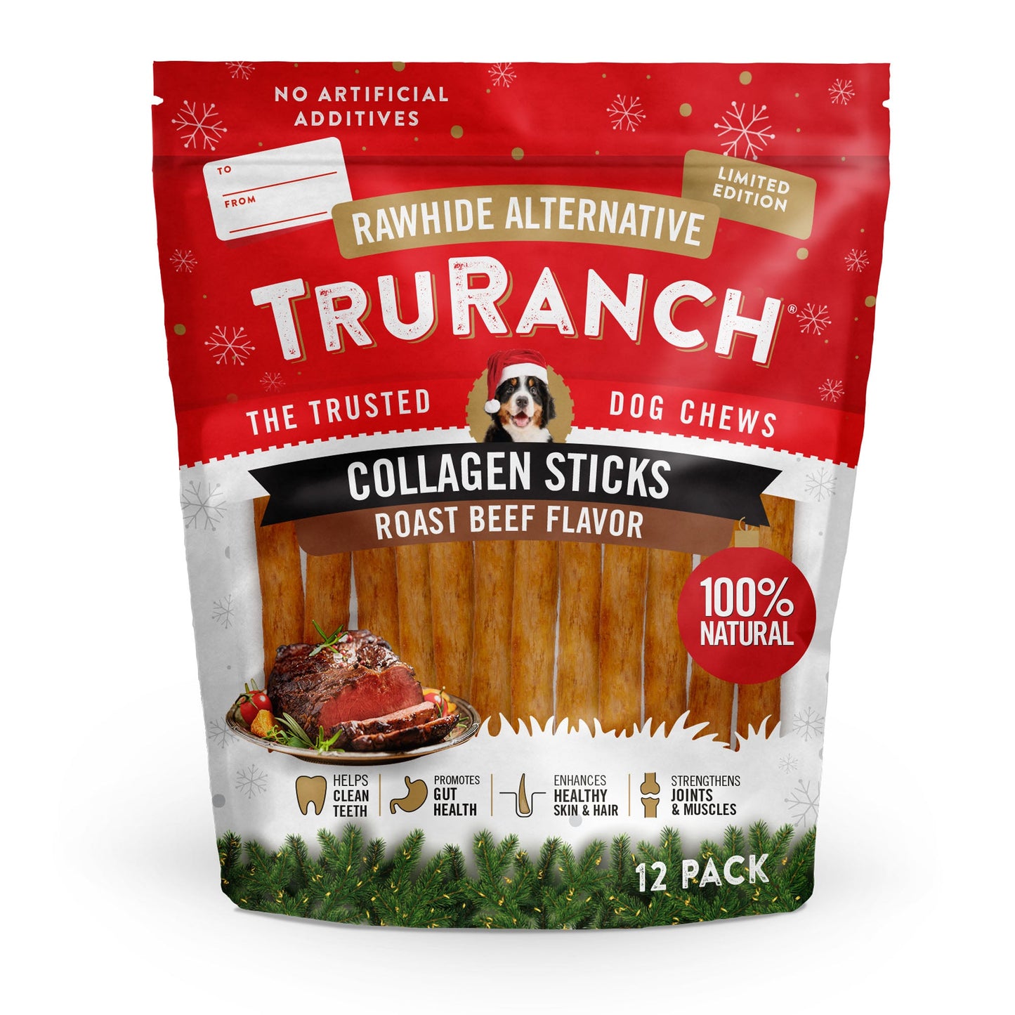 TruRanch® Collagen Sticks Roast Beef Flavor Dog Chews - 12 Pack