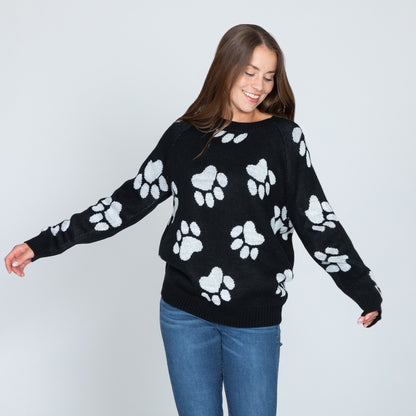 Cozy in Paws Knit Sweater