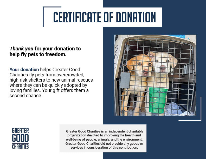 Help Fly Pets to Freedom