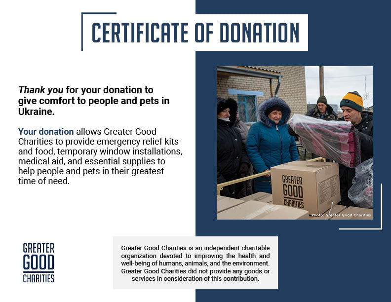 Crisis in Ukraine: Provide Relief to People and Pets
