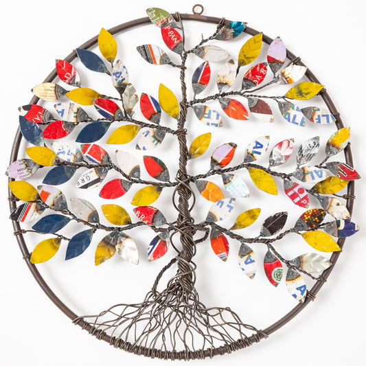 Recycled Metal Tree of Life Outdoor Wall Decor