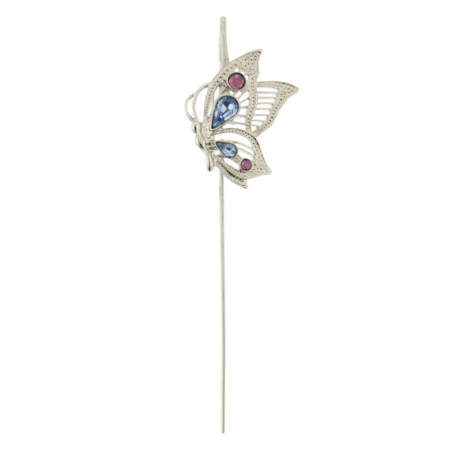 1928 Jewelry® Silver-Tone Blue And Purple Crystal Butterfly Bookmark