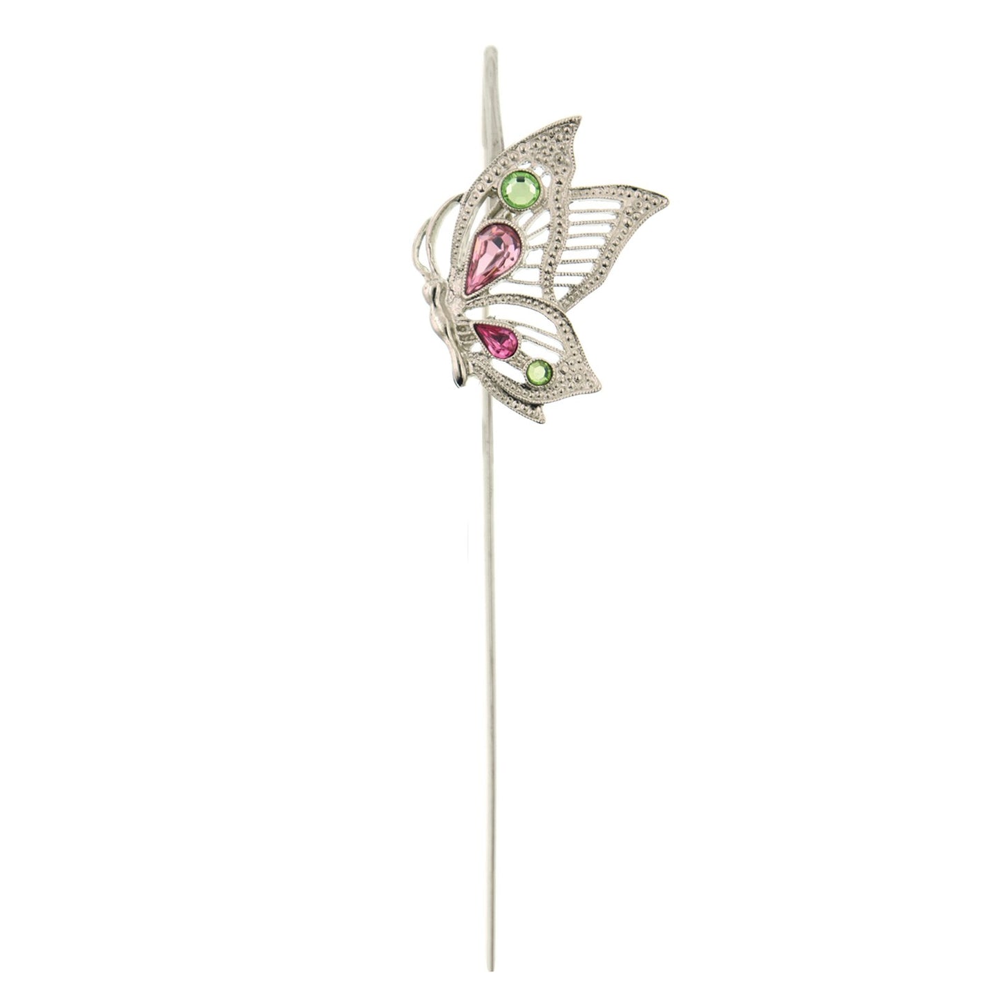 1928 Jewelry® Silver-Tone Pink And Green Crystal Butterfly Bookmark