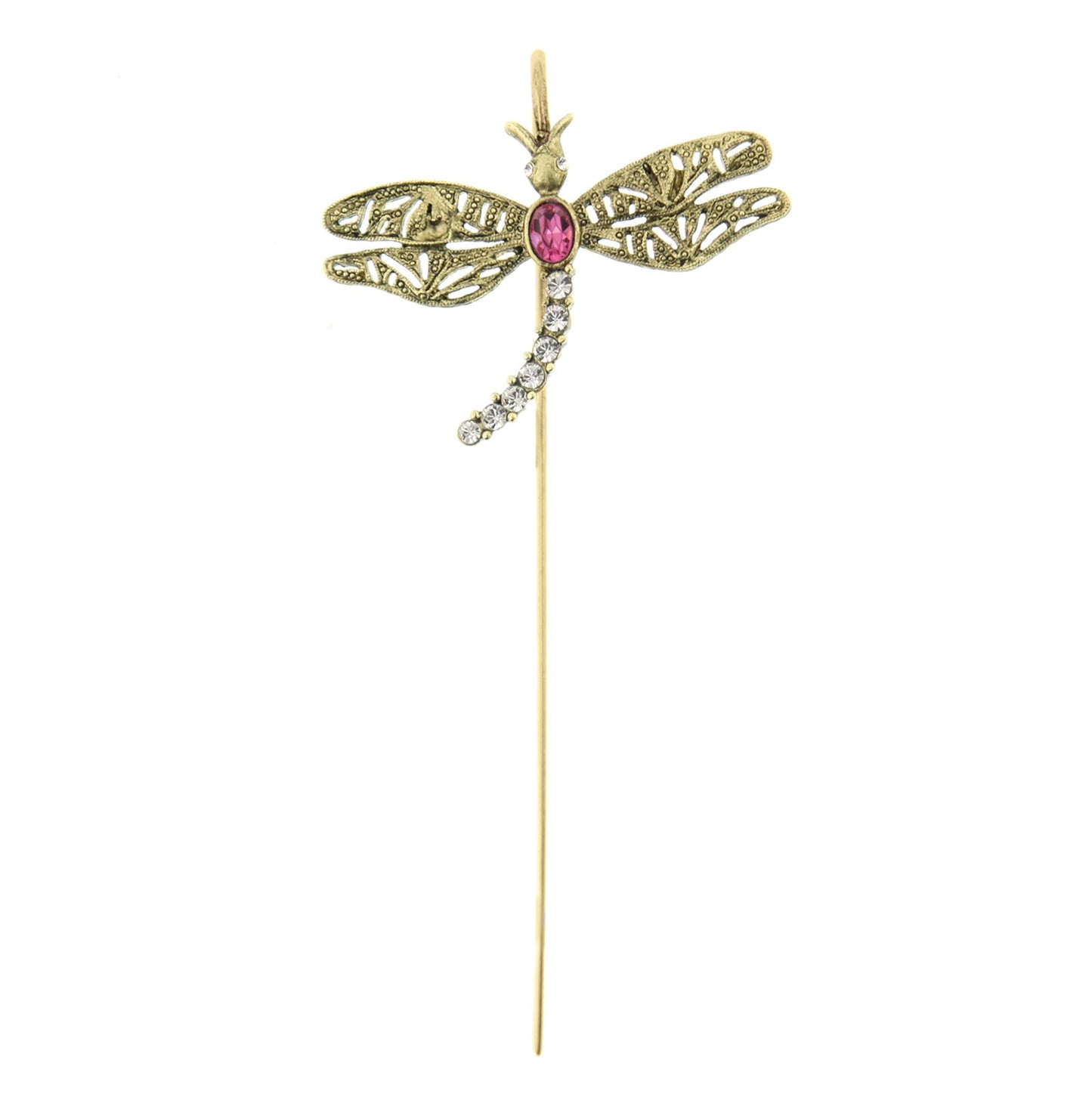 1928 Jewelry® Gold-Tone Pink And Crystal Dragonfly Bookmark