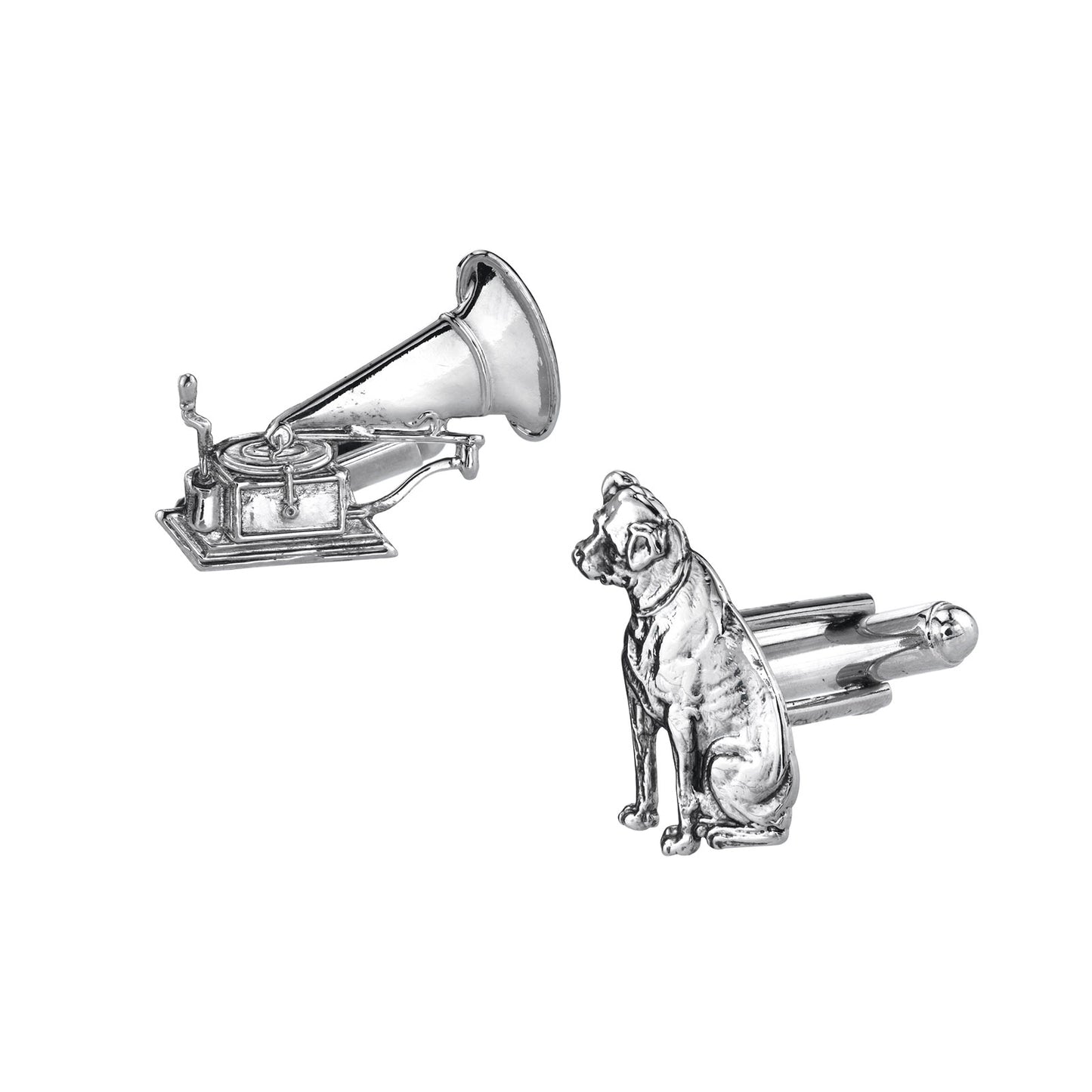 1928 Jewelry® Silver-Tone Dog And Phonograph Cufflinks