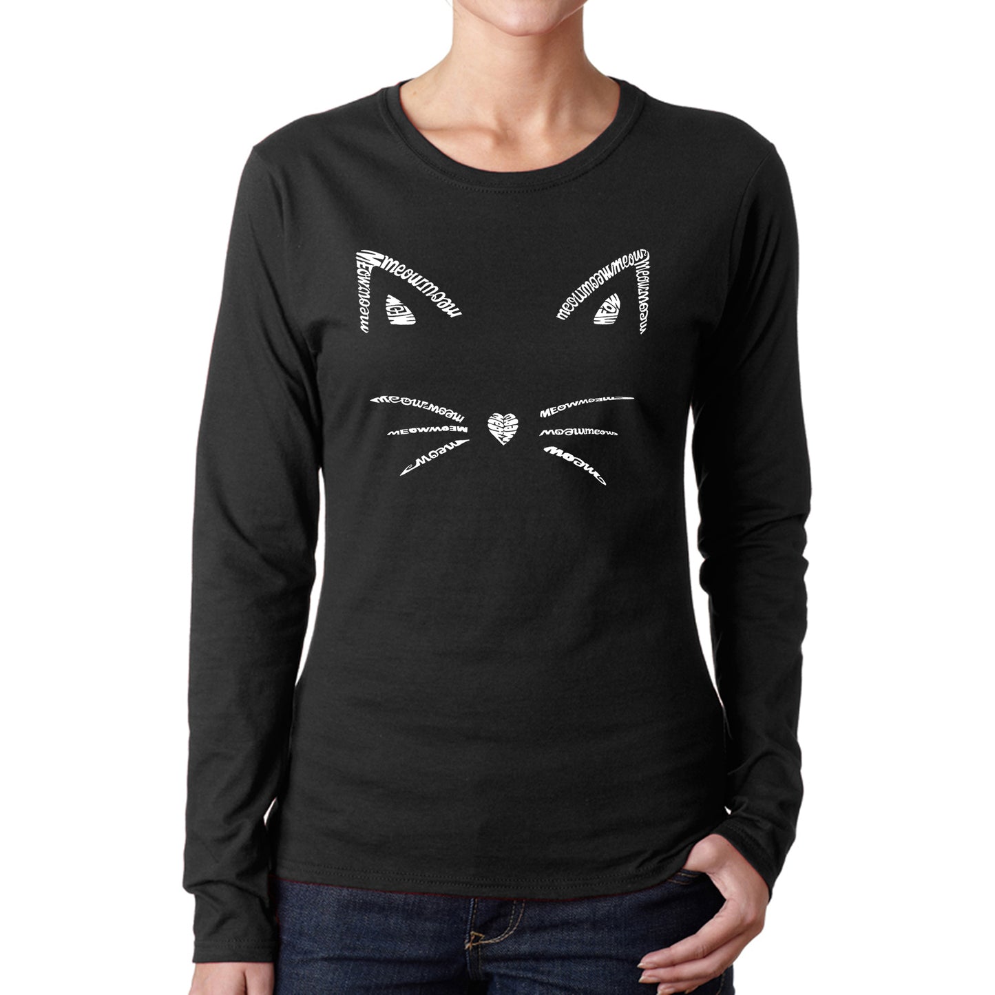 Whiskers - Women's Word Art Long Sleeve T-Shirt