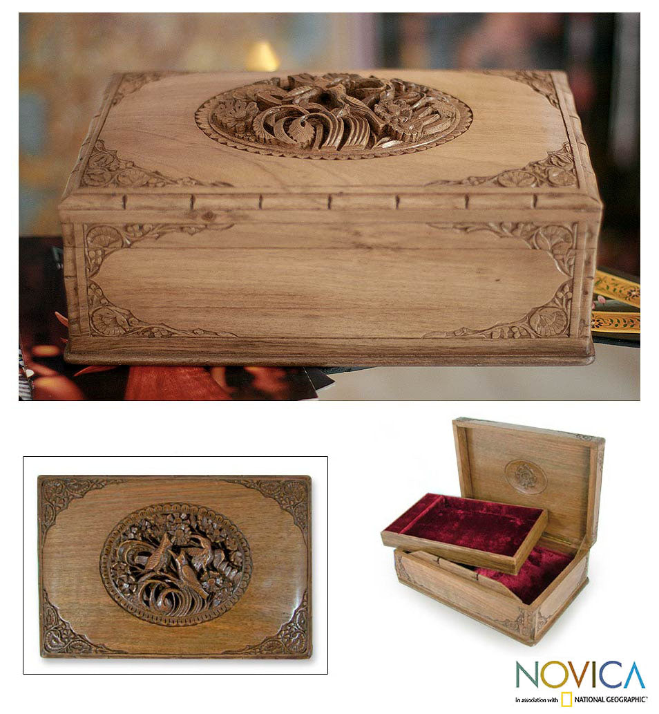 Birds In Spring Wood Jewelry Box