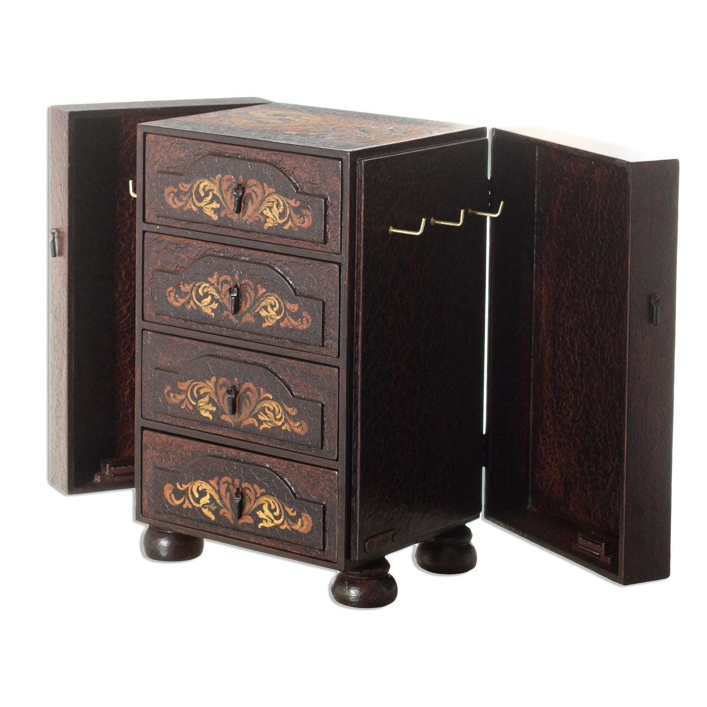 Royal Heritage Hand Painted Cedar Jewelry Box from Peru