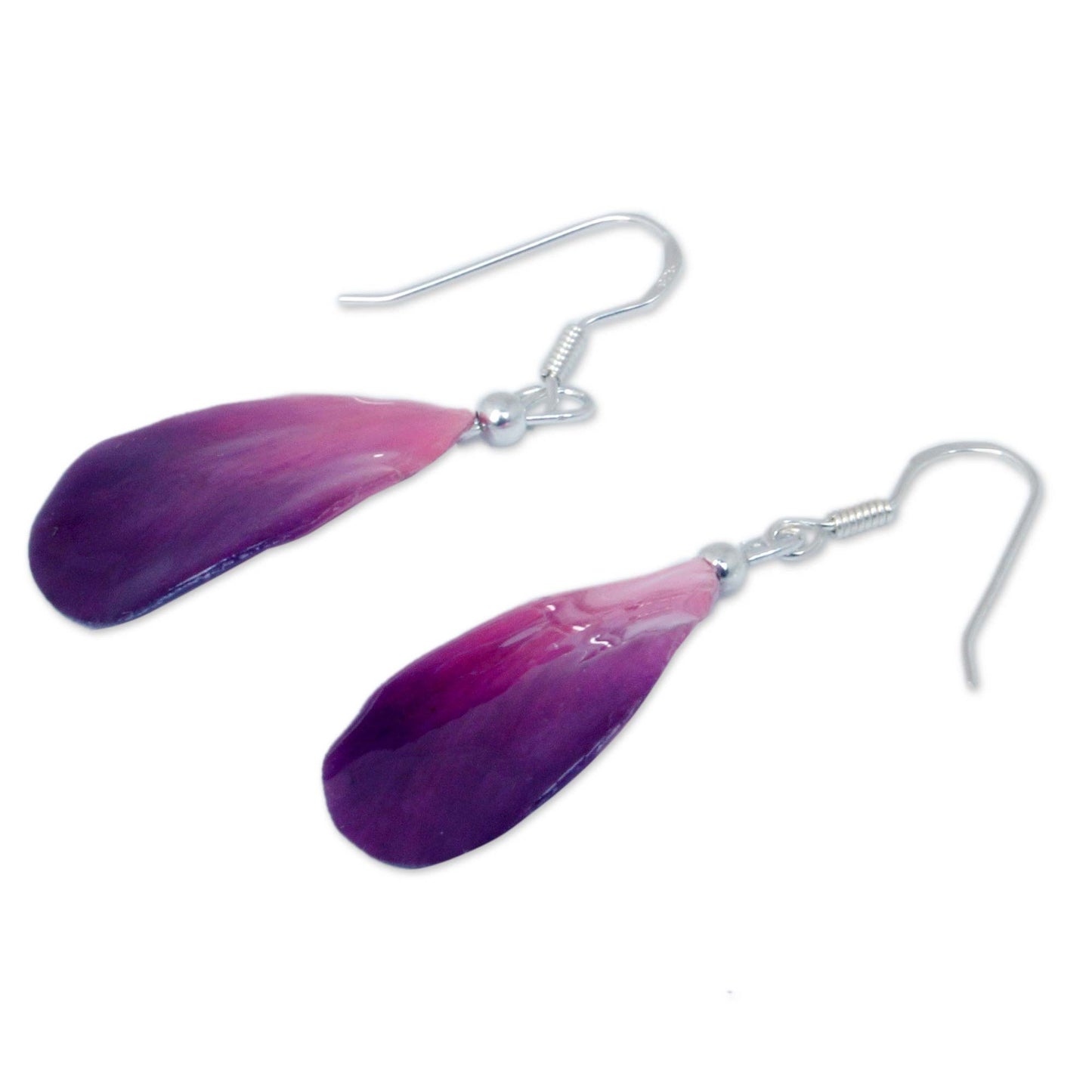 Chiang Mai Kiss Silver & Resin Flower Earrings