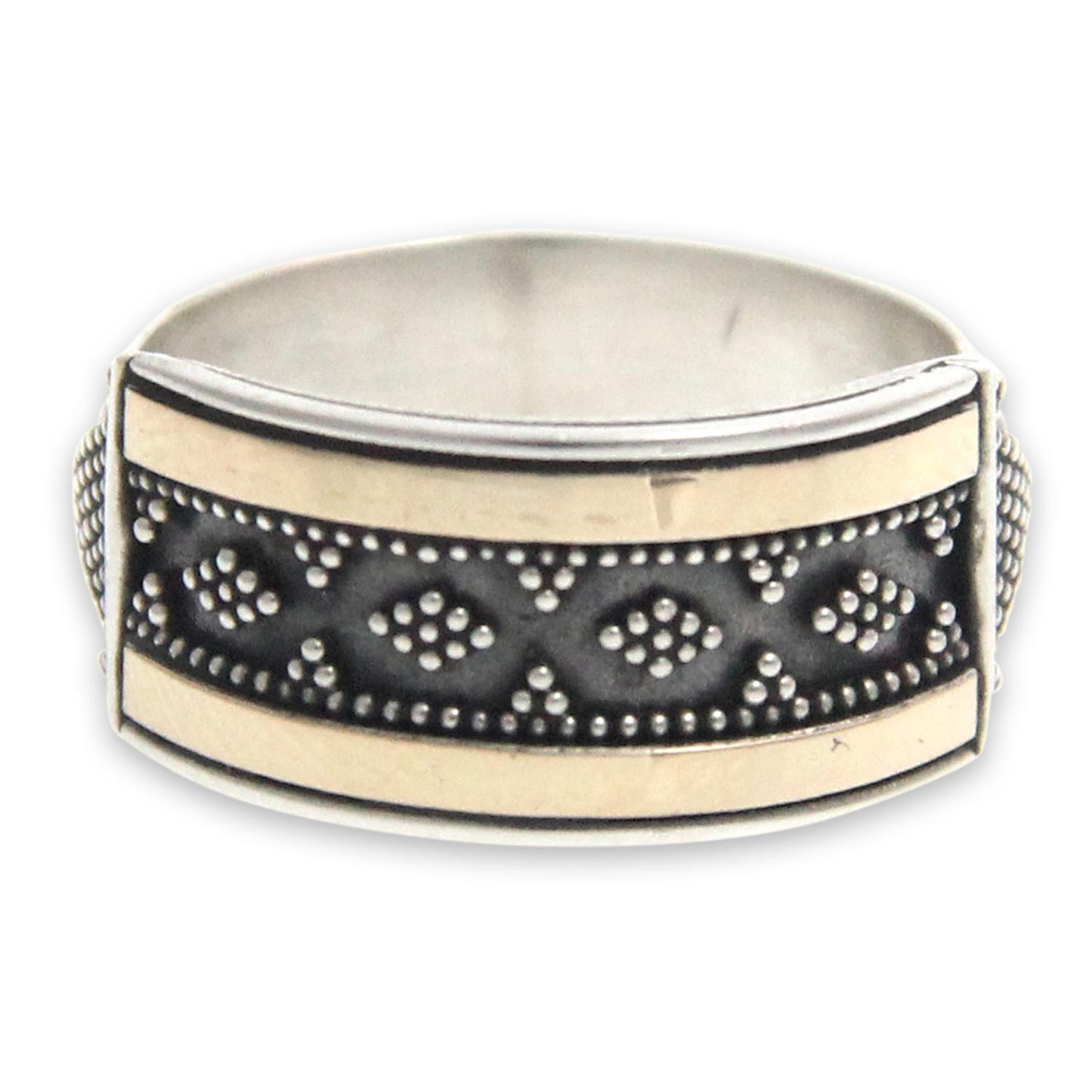 Golden Armor Unique Sterling Silver and Gold Accent Ring from Indonesia