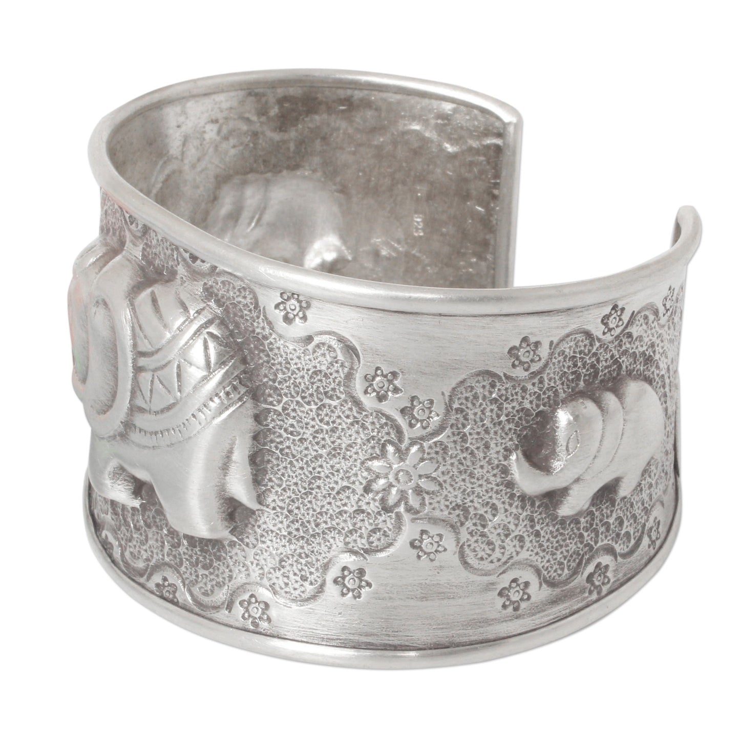 Elephant Statement Cuff Sterling Silver Bracelet