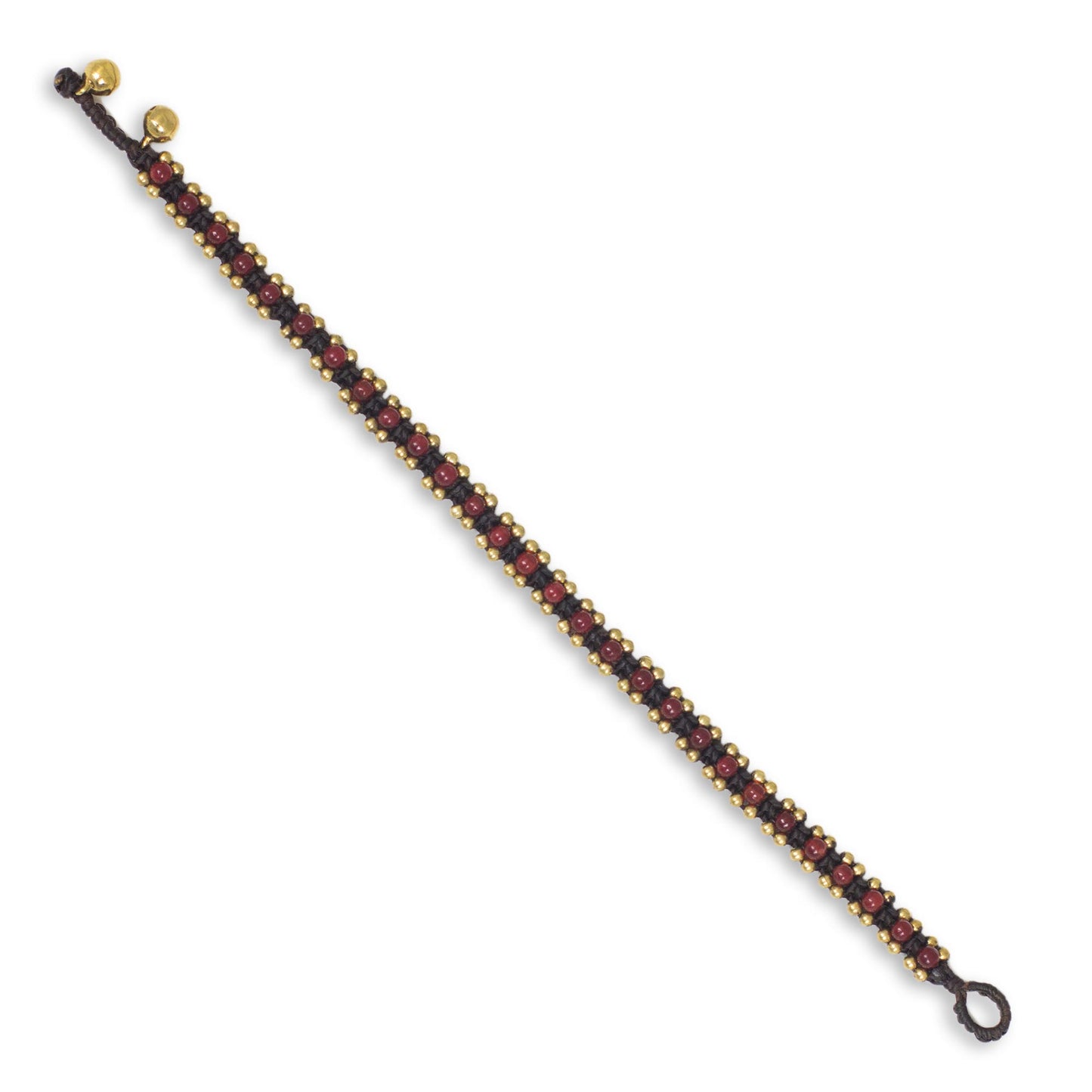 Tinkling Bells Quartz Brass Beaded Anklet