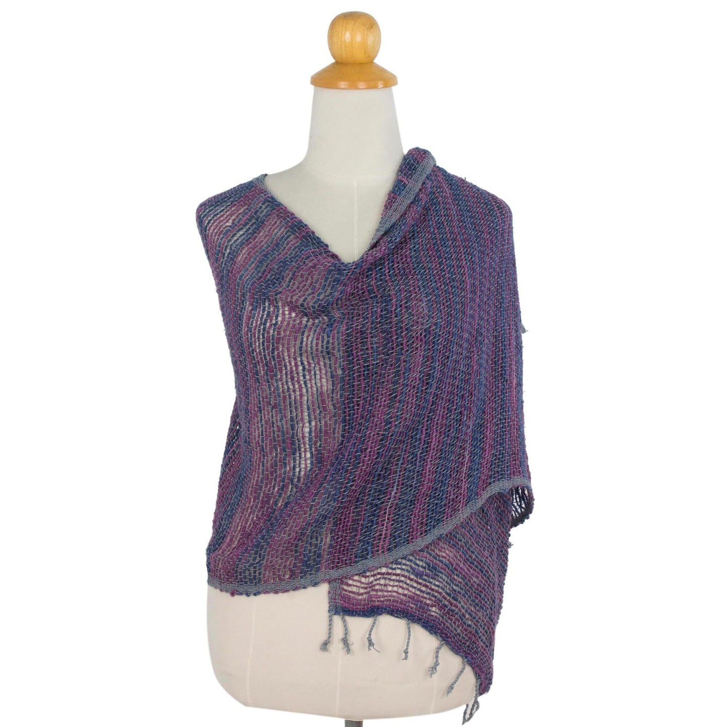 Purple Cotton Handmade Shawl