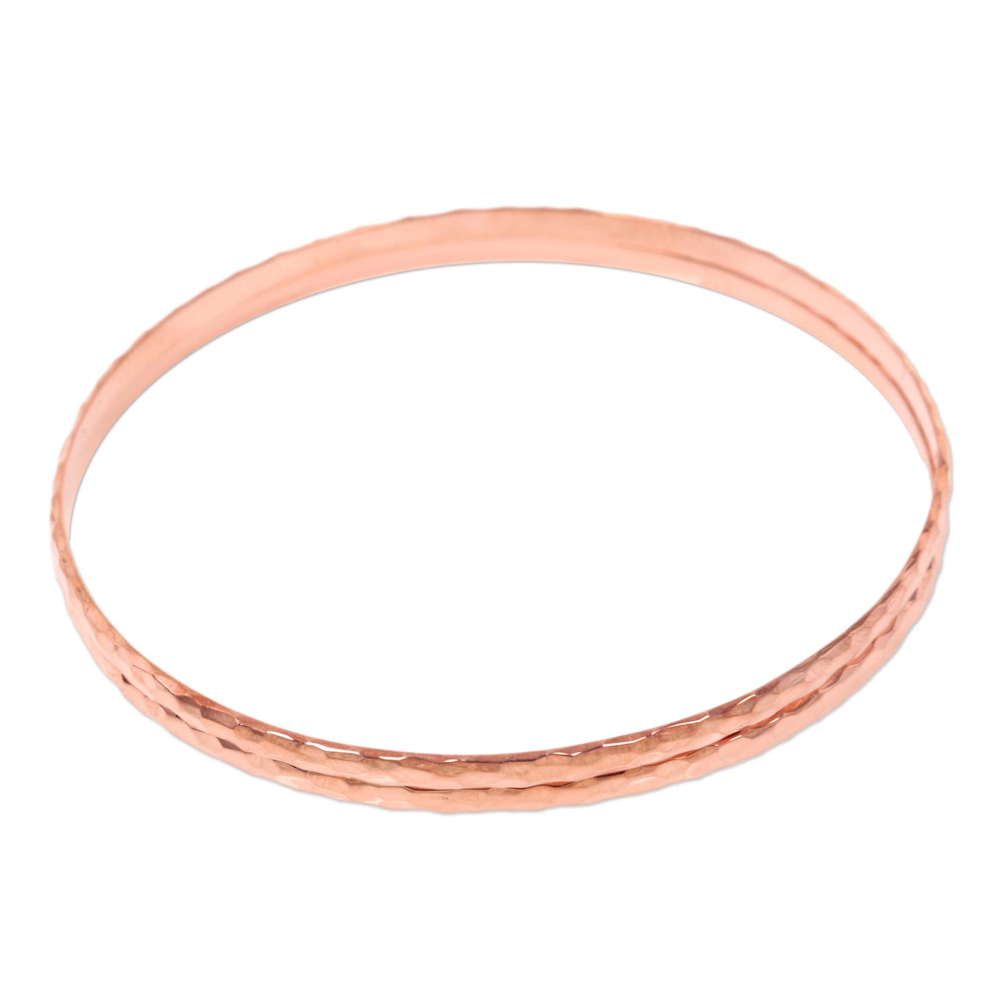 Rose Gold Mosaic' Women's Gold Plated Silver Bangle Bracelets from Bali (Pair)