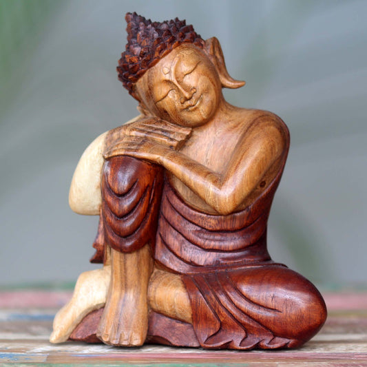Buddha Asleep Balinese Peaceful Buddha Sculpture Carved by Hand