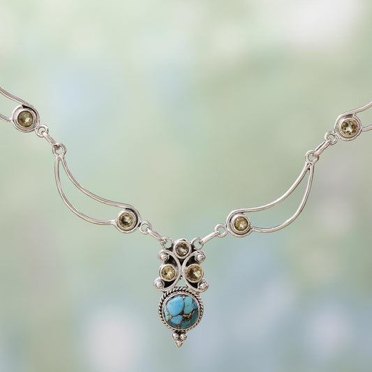 Radiant Princess Multi-Gem Silver Necklace