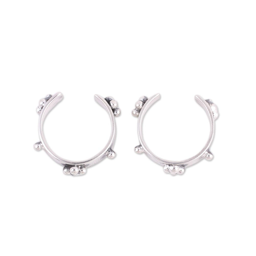 Spot On Pair of Sterling Silver Toe Rings with Rawa Granules