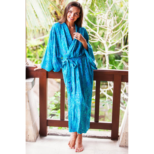 Floral Breeze Batik Rayon Robe