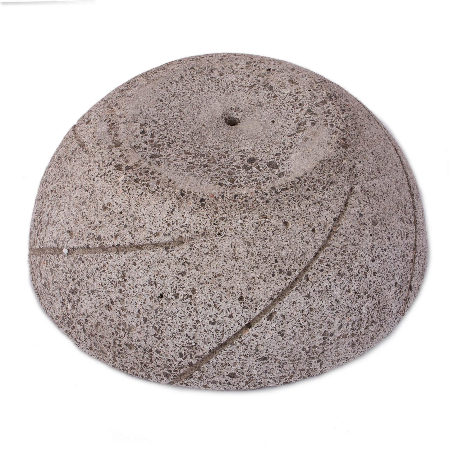 Lively Spiral Round Spiral Pattern Reclaimed Stone Flower Pot from Mexico