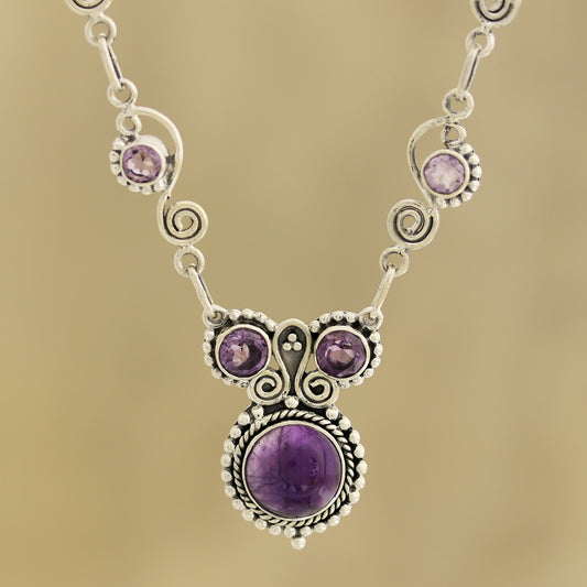 Meerut Magic Indian Amethyst and Sterling Silver Necklace