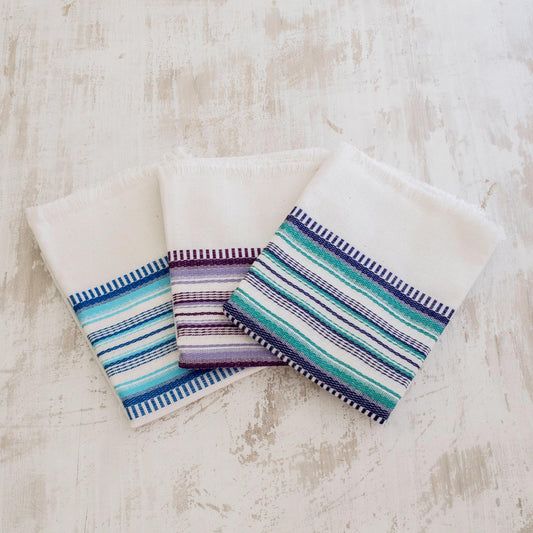 Berry Colors Set of 3 Handwoven Guatemalan Cotton Dish Towels