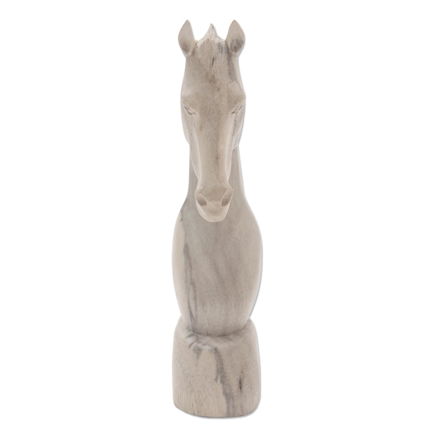 Proud Horse Hand Carved Hibiscus Wood Horse Head Sculpture