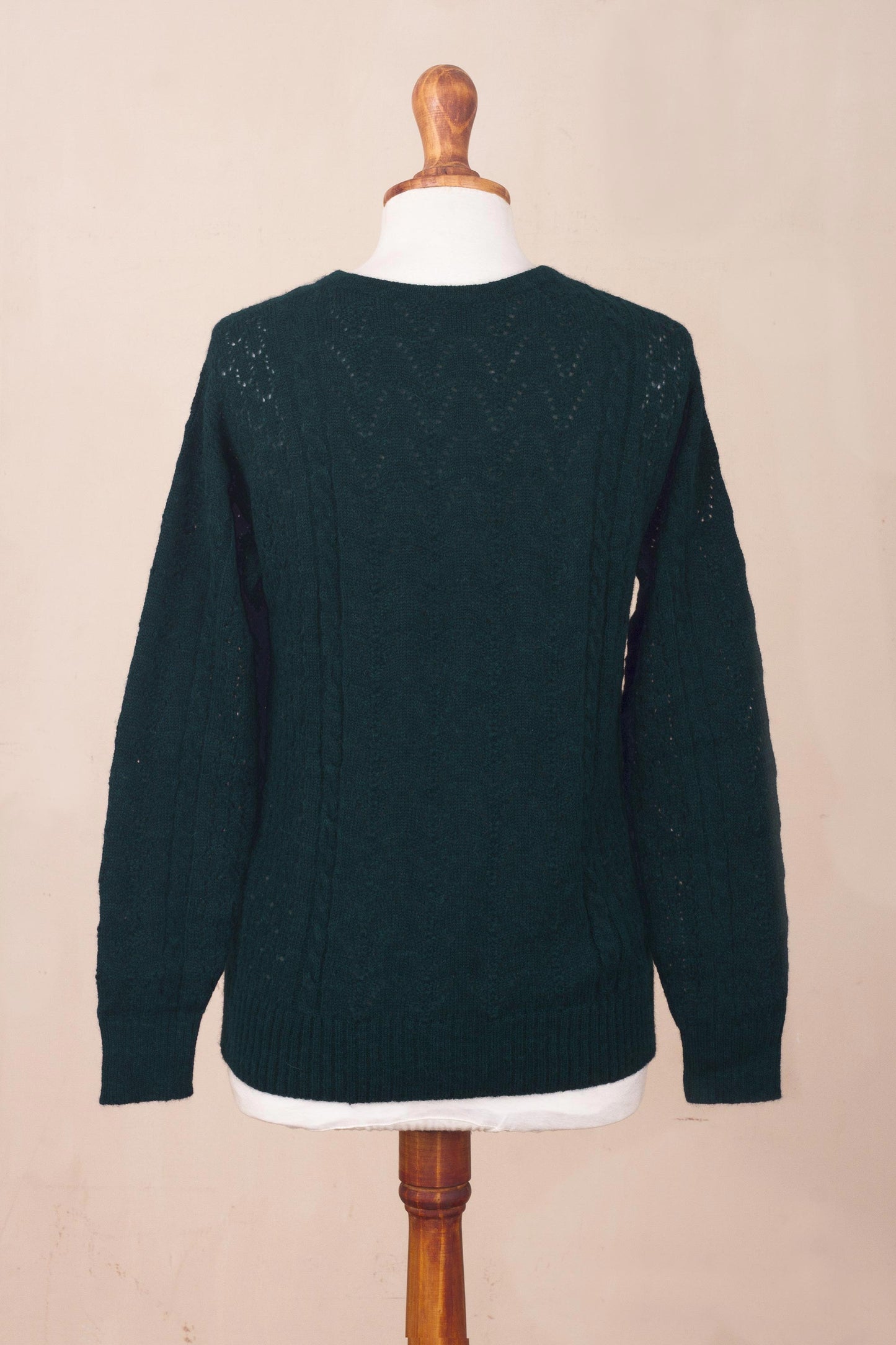 Teal Charm Forest Spruce Teal Baby Alpaca Pullover Sweater
