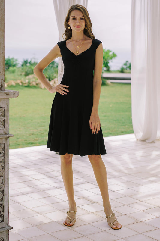 Lorena Artisan Crafted Little Black Modal Dress