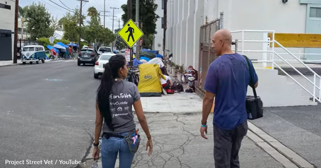 Street Veterinarians Hit LA's "Skid Row" To Take Care Of Pets In Need