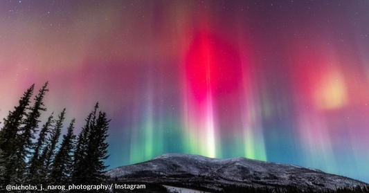 Photographer Captures Rare View Of Bright Red Northern Lights Over Alaska