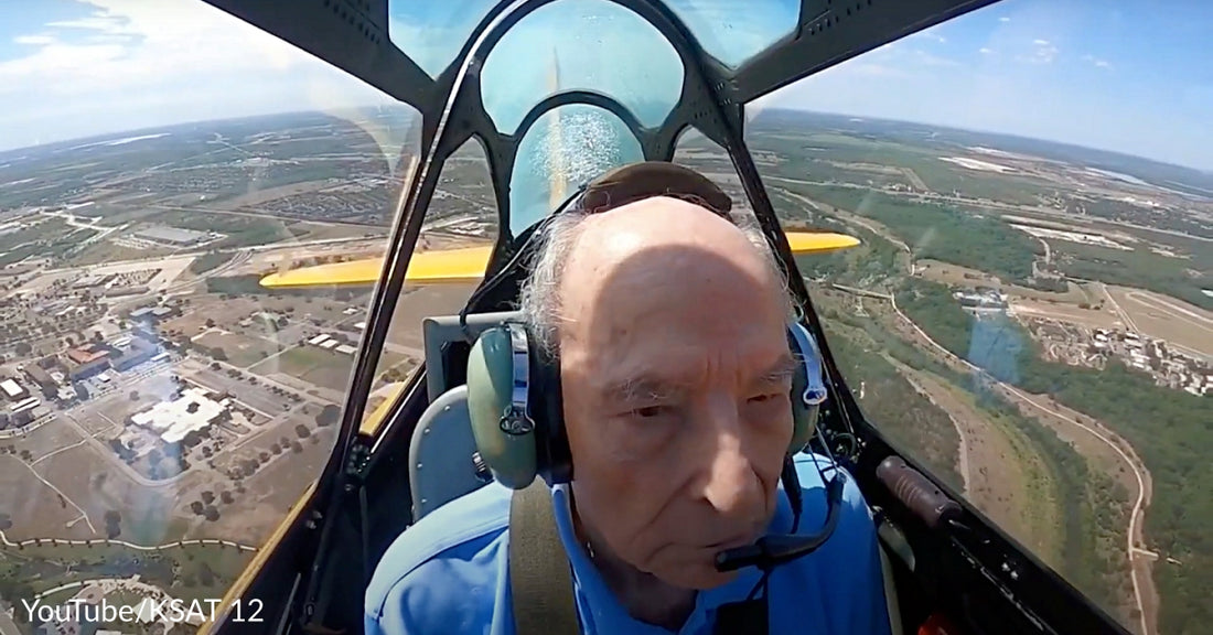 97-Year-Old WWII Veteran Gets To Fly T-6 Plane For First Time In 80 Years