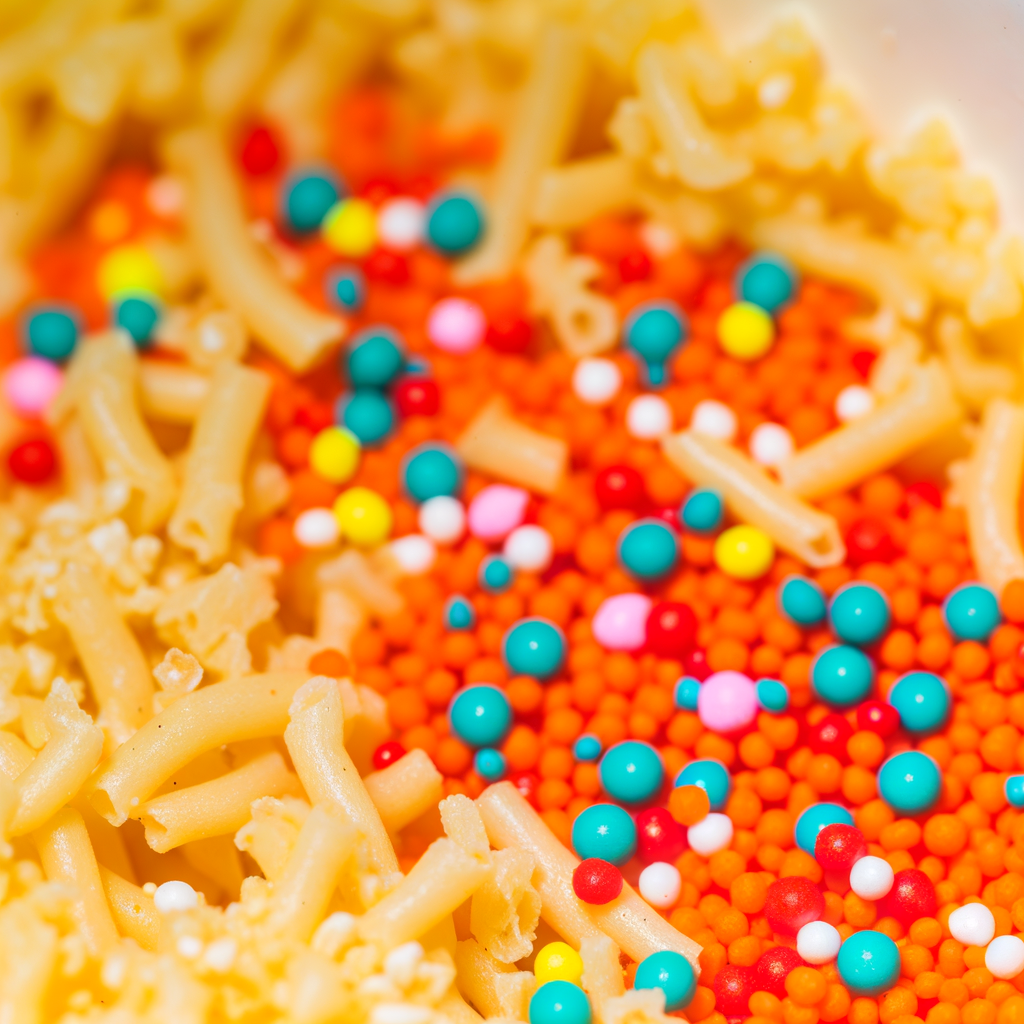Microplastics in processed food close-up