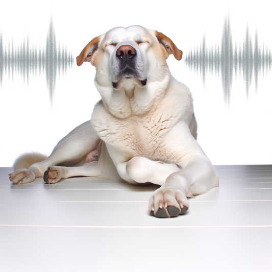 Dog relaxing to gentle music