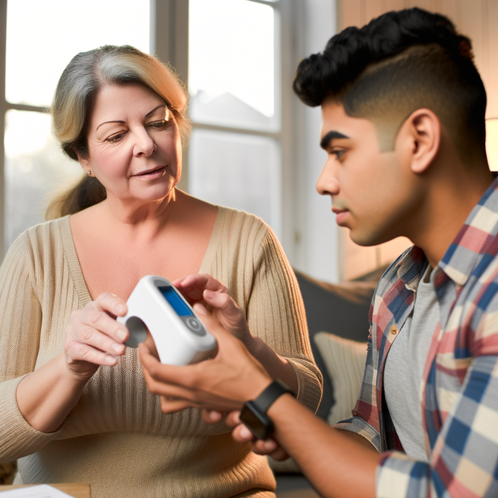 Person measuring ageing indicators at home