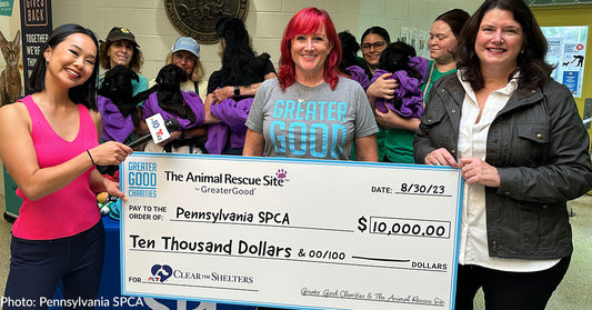 Pennsylvania SPCA Surprised With $10,000 Check & Pet Goods, Thanks To Your Support