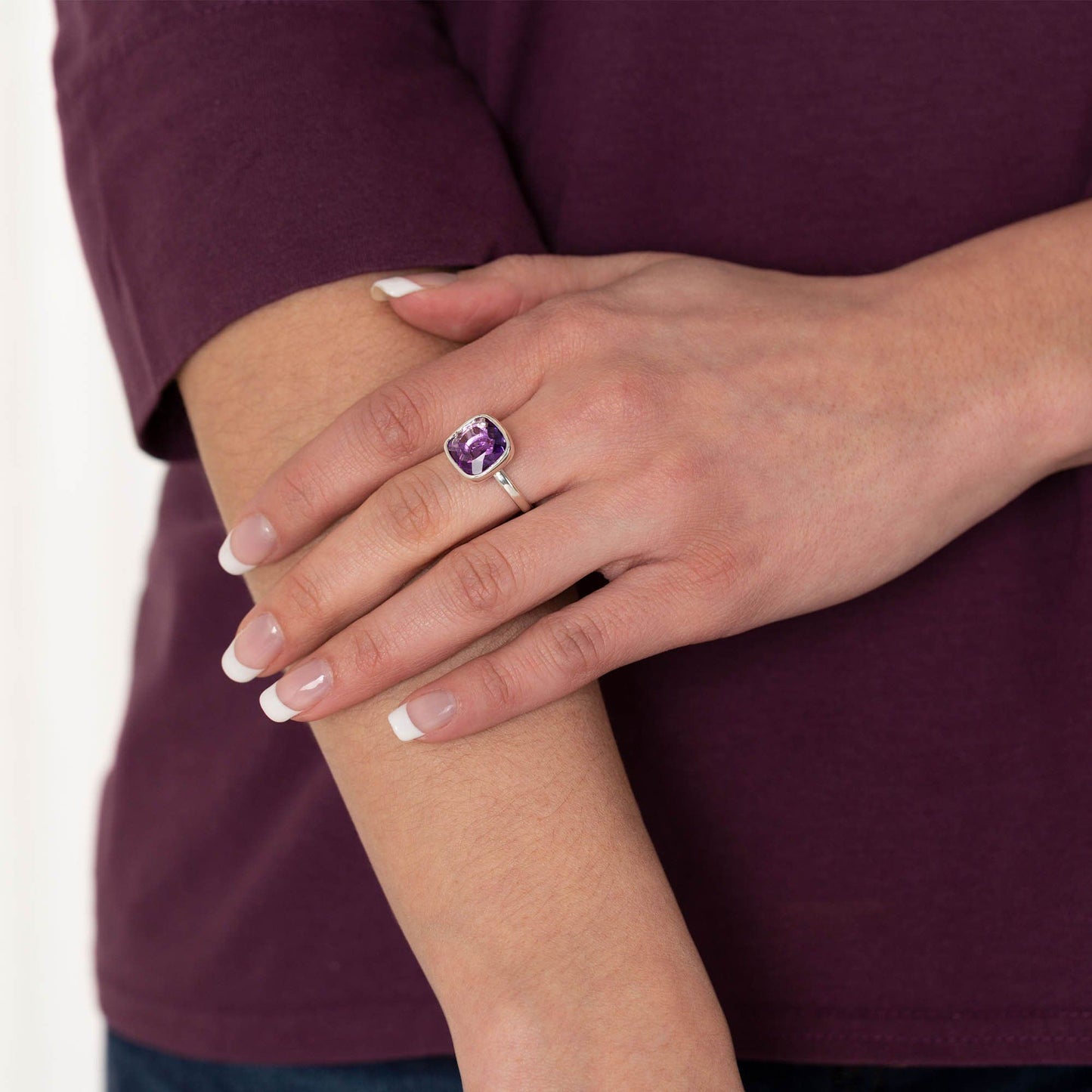 Classic Cut Sterling & Amethyst Ring