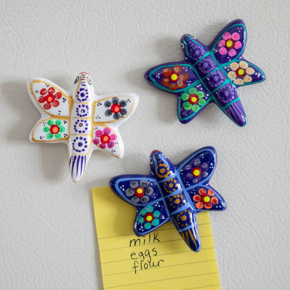 Hand-Painted Ceramic Dragonfly Magnet