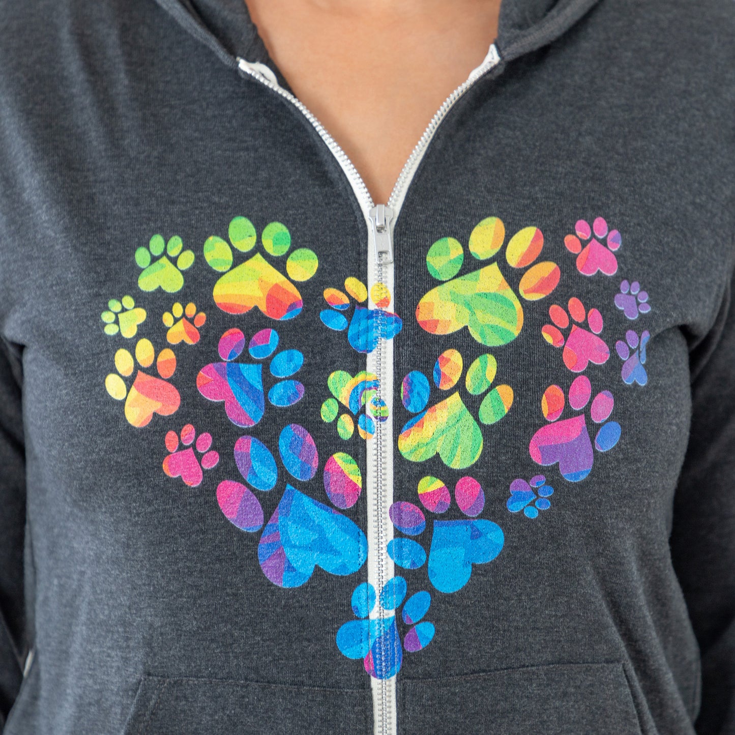 Anniversary Paw Print Love Lightweight Zip Hoodie