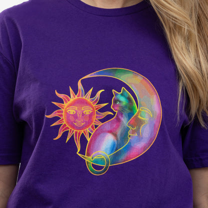 Sweet Sun & Moon With Cat T-Shirt