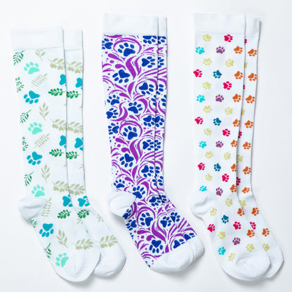 Paw Print Compression Socks