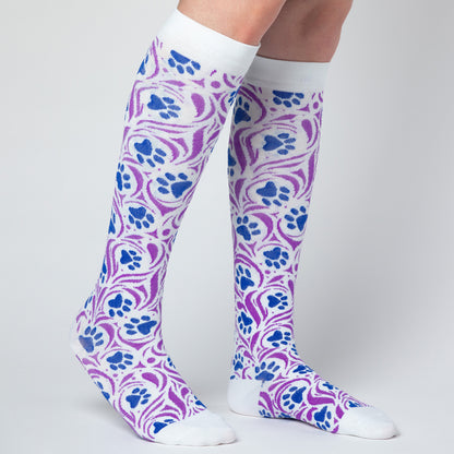 Paw Print Compression Socks