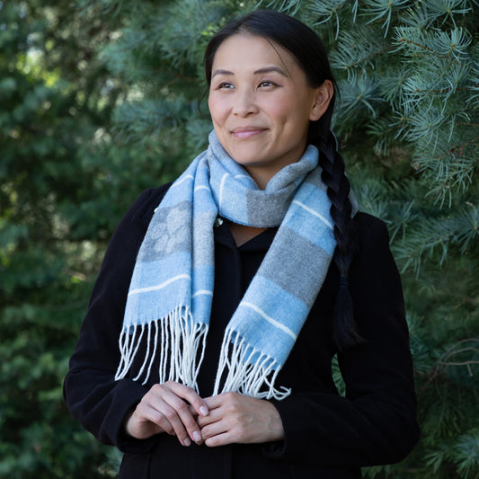 Paw Plaid Merino Wool & Cashmere Scarf